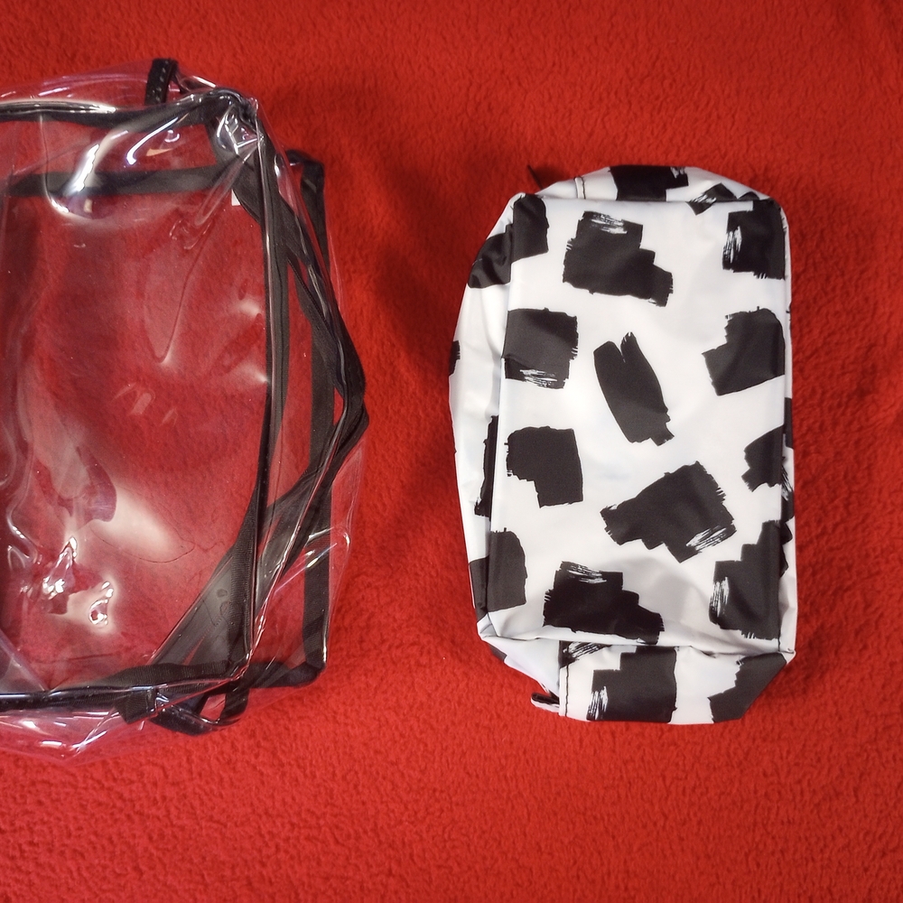 Thirty-One Black and White Cosmetic Bag Set